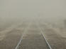 Railway tracks in sand storm, Thar Desert.