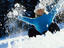 Woman throwing snow in air.