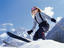 Young girl skiing.