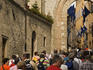 Tourist flock along the main streets of the medieval city.