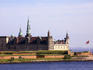 Helsingor, Hamlet's castle, and Danish national flag.