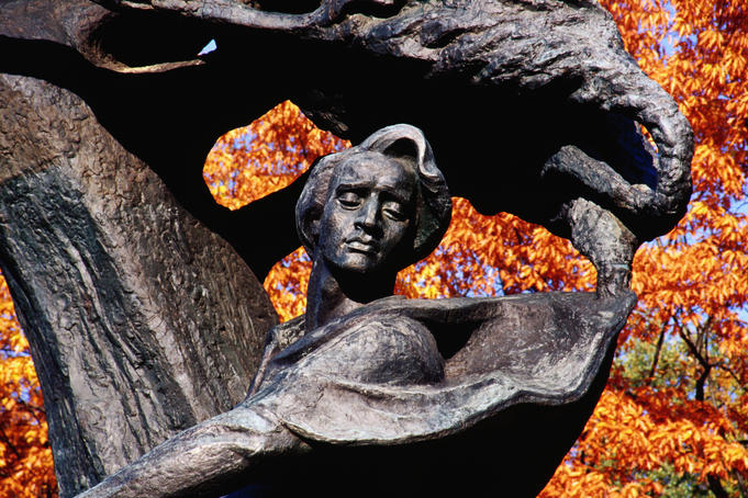 Monument to Frederic Chopin in Lazienki Park.