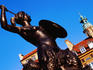 Bronze statue of Warsaw Mermaid, the city's emblem, in Old Town Square.
