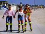 Rollerbladers on Venice Beach Boardwalk.