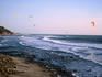 Kitesurfers, Waddell Creek beach, Davenport.