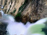 Overhead of Lower Falls in motion, Grand Canyon of Yellowstone.