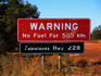 No fuel warning sign on Carpenteria Highway.