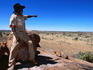Aboriginal elder on Cave Hill, Pitjantjatjara Community.