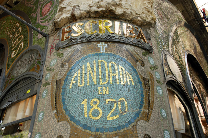 Escriba pastry shop in Antiga Casa Figueras, La Rambla.