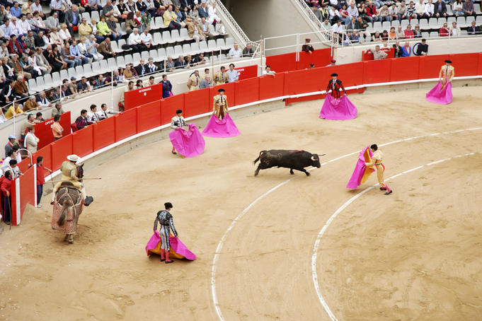 Bullfight at Placa de Braus Monumental, Barcelona, Spain