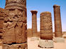 Ornate columns in the Great Enclosure, Ancient Meroe Site, Musawarat north of Khartoum.