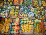 Citrus scented soaps on display.