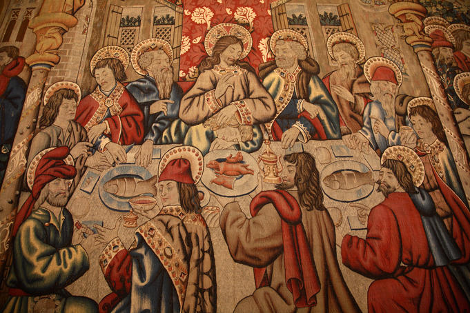 Tapestry in apartment of St. Pius V showing episode from the Passion, Vatican Museum.