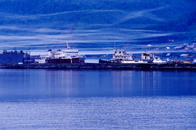 Ships in harbour at Port Baikal.