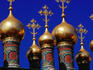 Helmet domes on church in the Kremlin.