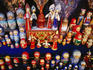 Matryoshkas displayed in shop window on Arbat Street.
