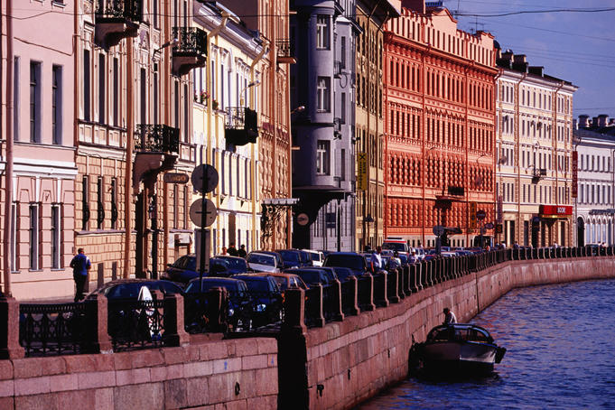 Canal side buildings.