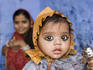 Portrait of mother and baby girl.