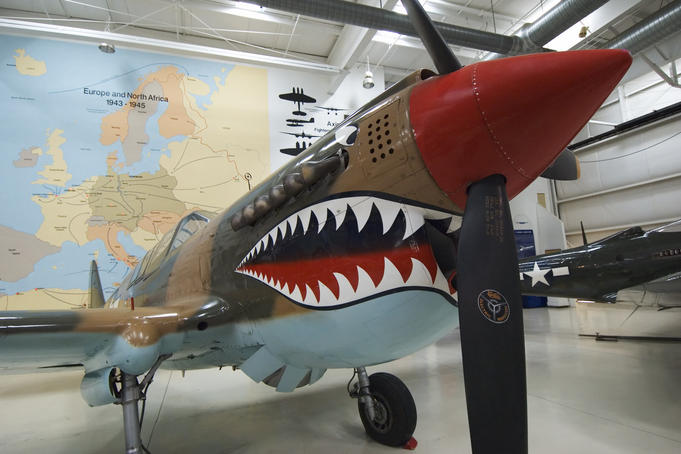 Curtiss P40N Kittyhawk World War Two Army Air Corps pursuit fighter military aircraft, Air Museum .