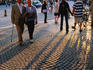 People and shadows on Markt square.