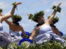 Dancers in parade, 43rd Merrie Monarch Hula Festival.