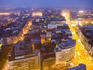 Central Belgrade at dusk.