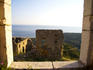 Castle ruins with Adriatic Sea beyond, Himara.