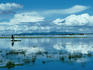 Totoro reeds from Lake Titicaca are removed by locals to make traditional boats