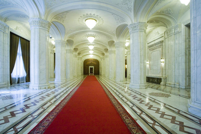 Gallery in Palace of Parliament.