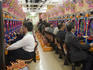 Crowded pachinko parlor.