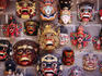 Wood carved Topeng masks.