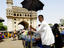 Street merchant in market near Charminar.
