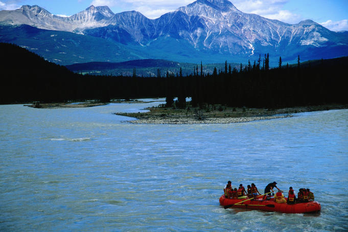 Rafting on the Athabasca River.
