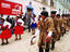 Locals in traditional dress in street parade