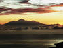 Lombok at sunrise from summit of Gunung Agung.