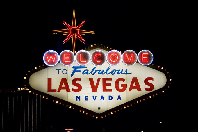 Legendary Las Vegas sign on the strip.