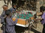 Children playing table football, Ethiopia