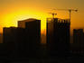 Sunrise over building of Las Vegas.
