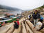 People waiting for boat, Laos