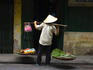 Selling vegetables on the street.