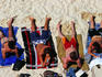 Sunbathers on Bondi Beach.