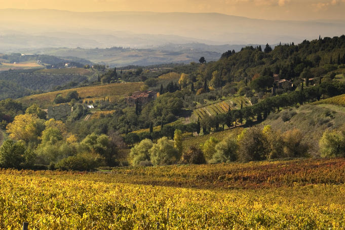 Autumnal landscape near Castellino.
