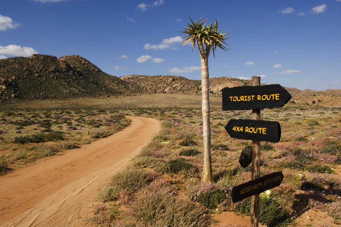 Sign in Goegap Nature Reserve, Namaqualand.
