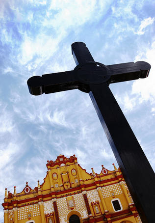 Cross outside Cathedral.