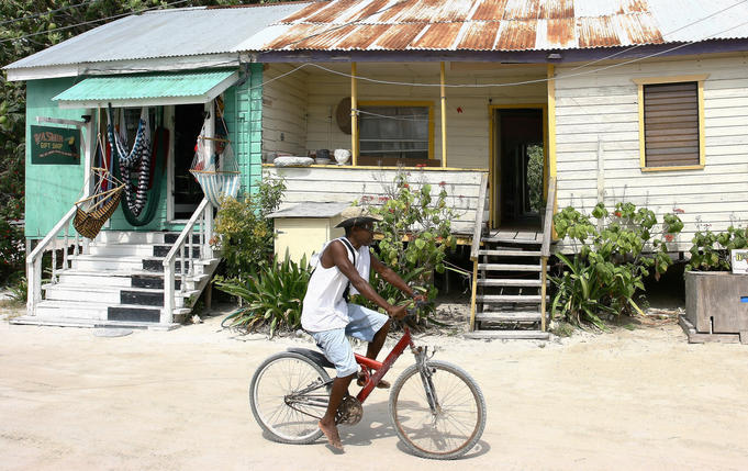 Local cycling on beach front.