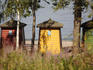 Traditional beach huts, Pihlajasaari island.