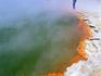 Man at Champagne Pool, Waiotapu thermal area, near Rotorua.