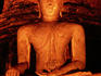Seated Buddha at night.