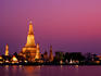 Wat Arum (Temple of the Dawn) and Chao Phraya River at night.