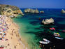 Overhead of Praia da Rocha beach.
